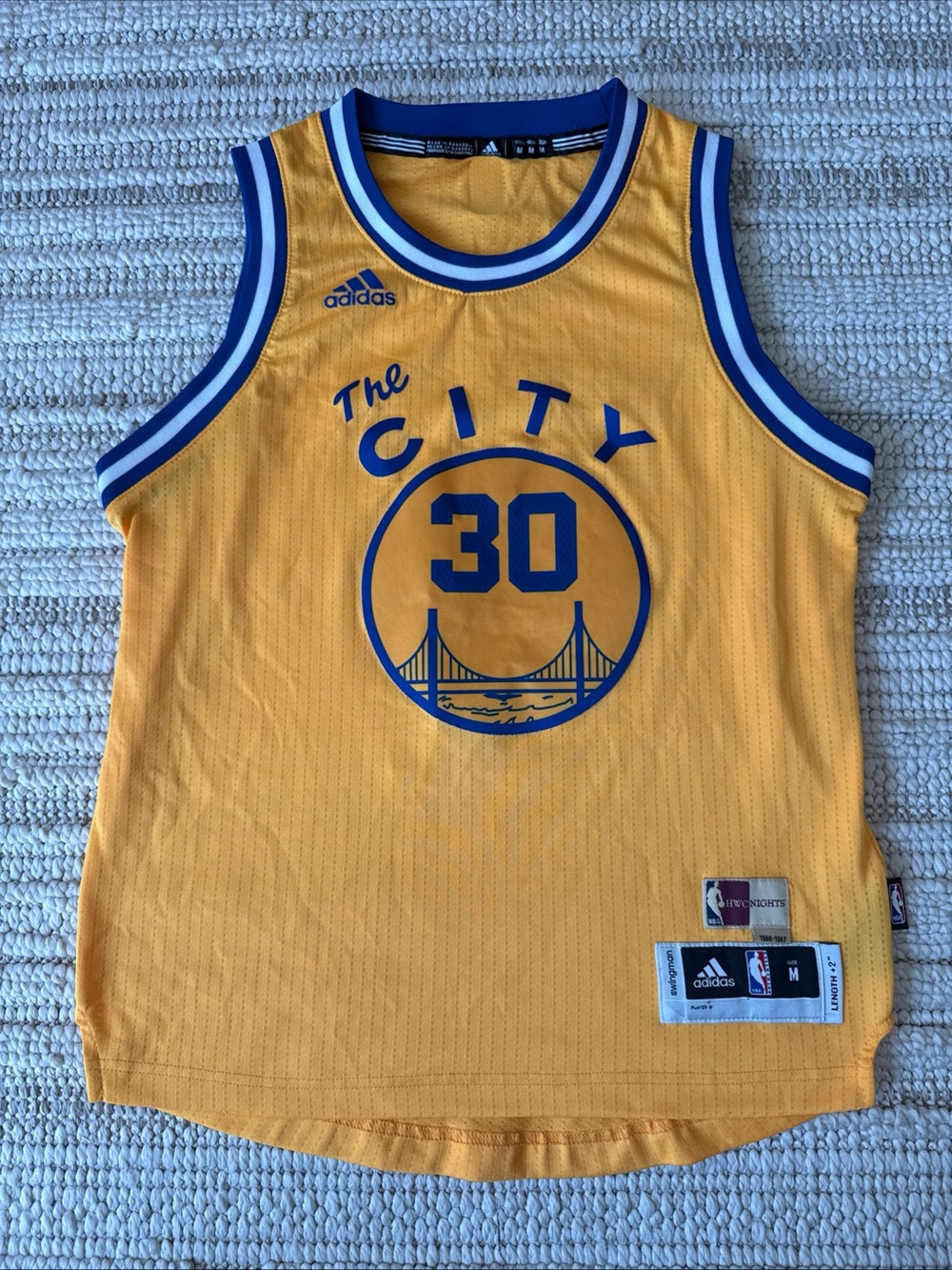 Adidas Steph Curry #30 Golden State Warriors Jersey Youth Med +2 Length THE CITY